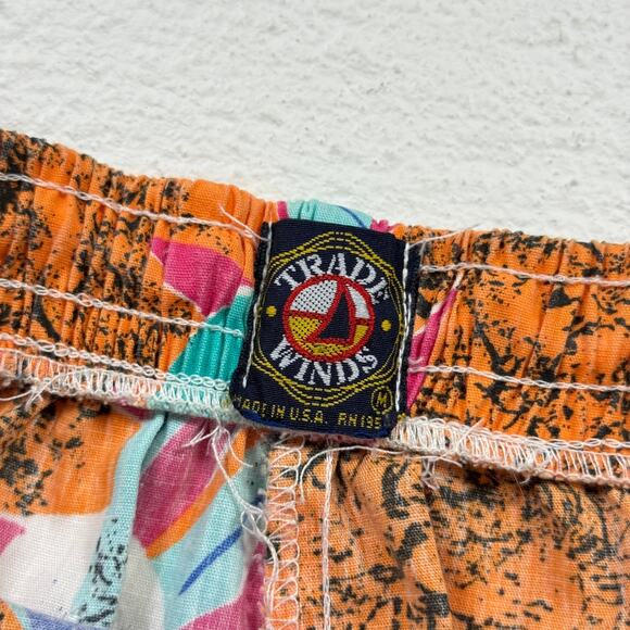 Vintage 90s Trade Winds Tropical Floral Cotton Shorts, Size Small - Picture 5 of 8